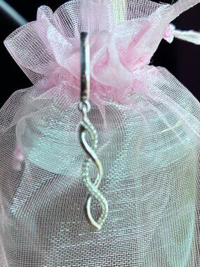 10K White Gold, Single Earring with Diamond Chips, No Backing Marked. WJBR